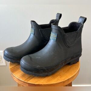 Pendleton Women’s Black Chelsea Rain Boots Size 6 Faux Fur Lined Slip On